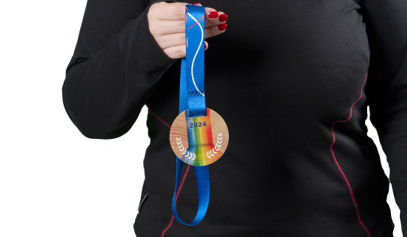 Medalje treverk print (min 50 stk)