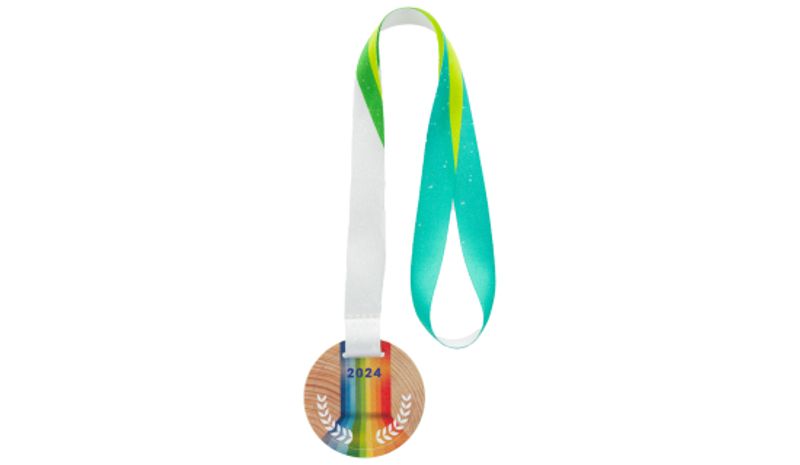Medalje treverk print (min 50 stk)